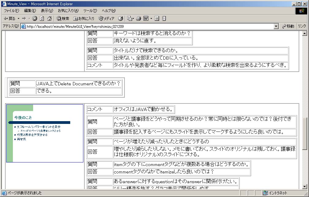 時系列表示モード