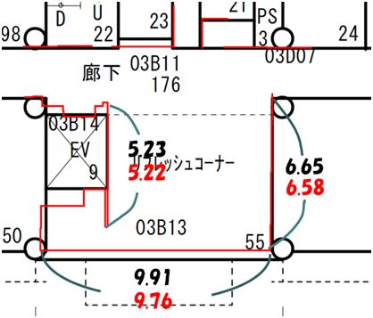 実環境と生成された地図の比較